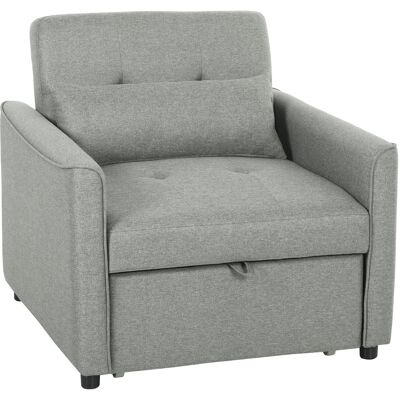 Homcom Sillón cama 3 en 1, sillón sofá cama extraíble con respaldo regulable, gris Aosom España Homcom Sillón cama 3 en 1, sillón sofá cama extraíble con respaldo regulable, gris Aosom España
