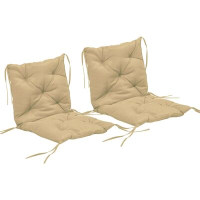 Outsunny Set de 2 cojines, 98 x 50 cm, cojines para silla con cintas, funda de tela, 8 cm de grosor, Caqui Aosom España Outsunny Set de 2 cojines, 98 x 50 cm, cojines para silla con cintas, funda de tela, 8 cm de grosor, Caqui Aosom España