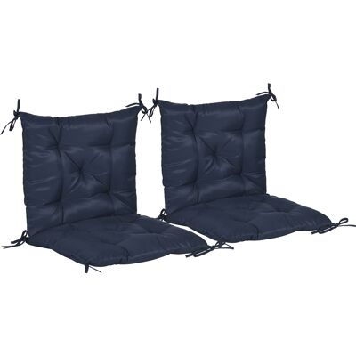 Outsunny Juego de 2 cojines, 98 x 50 cm cojines para silla con cintas, funda de tela, 8cm de grosor azul oscuro Aosom España Outsunny Juego de 2 cojines, 98 x 50 cm cojines para silla con cintas, funda de tela, 8cm de grosor azul oscuro Aosom España