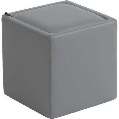 Homcom Puff con almacenamiento con tapa, puff cuadrado, puff cúbico, Polipiel 40 x 40 x 40 cm Gris Aosom España Homcom Puff con almacenamiento con tapa, puff cuadrado, puff cúbico, Polipiel 40 x 40 x 40 cm Gris Aosom España