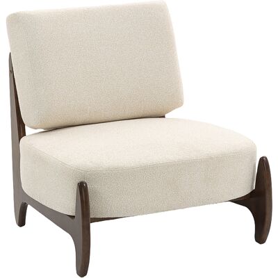 Homcom Sillón de salón en chenilla, sillón de dormitorio cómodo, cojín grueso, asiento acolchado, 72 x 73,5 x 81 cm, crema Homcom Sillón de salón en chenilla, sillón de dormitorio cómodo, cojín grueso, asiento acolchado, 72 x 73,5 x 81 cm, crema