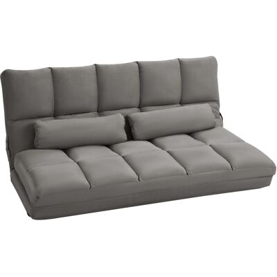 Homcom Sofá de Suelo 2 en 1 con Respaldo Reclinable en 7 Niveles y Cojines, 130x73x60 cm, Gris Carbón Aosom España Homcom Sofá de Suelo 2 en 1 con Respaldo Reclinable en 7 Niveles y Cojines, 130x73x60 cm, Gris Carbón Aosom España