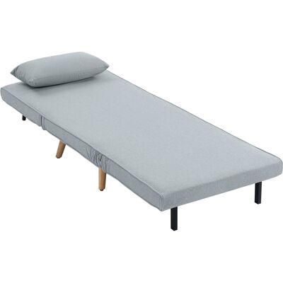Homcom Butaca convertible 3 en 1 cama sillón 1 plaza respaldo 5 posiciones en tejido con cojín, gris Aosom España Homcom Butaca convertible 3 en 1 cama sillón 1 plaza respaldo 5 posiciones en tejido con cojín, gris Aosom España