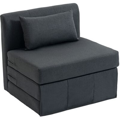 Homcom Sillón cama 2 en 1, sofá-cama plegable con textura de lino, cama para invitados acolchada, sillón plegable, gris oscuro Aosom España Homcom Sillón cama 2 en 1, sofá-cama plegable con textura de lino, cama para invitados acolchada, sillón plegable, gris oscuro Aosom España
