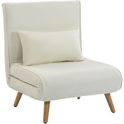 Homcom Butaca convertible 3 en 1 sofá cama sillón 1 plaza respaldo 5 posiciones en tejido con cojín, crema Aosom España Homcom Butaca convertible 3 en 1 sofá cama sillón 1 plaza respaldo 5 posiciones en tejido con cojín, crema Aosom España