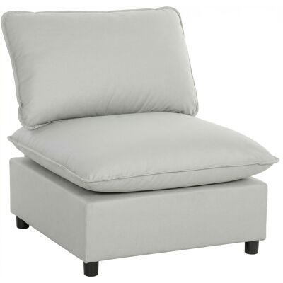 Homcom Sillón de acento, moderno sillón Leathaire con asiento ancho y profundo, acolchado grueso, montaje fácil, gris Homcom Sillón de acento, moderno sillón Leathaire con asiento ancho y profundo, acolchado grueso, montaje fácil, gris