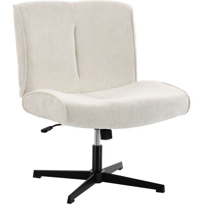 Homcom Sillón de acento giratorio, sillón lounge tapizado de terciopelo con regulación de altura para salón, oficina, Blanco crema Homcom Sillón de acento giratorio, sillón lounge tapizado de terciopelo con regulación de altura para salón, oficina, Blanco crema
