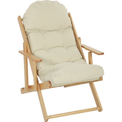 Homcom Sillón Silla de Salón Plegable y Reclinable de Madera Sillón Relax Cómodo con Cojín capitoné grueso Homcom Sillón Silla de Salón Plegable y Reclinable de Madera Sillón Relax Cómodo con Cojín capitoné grueso
