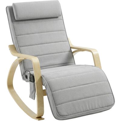 Homcom Sillón mecedora con masaje, calefacción, reposacabezas & reposapiés, tapizado de terciopelo, sillón relax, Gris claro Homcom Sillón mecedora con masaje, calefacción, reposacabezas & reposapiés, tapizado de terciopelo, sillón relax, Gris claro