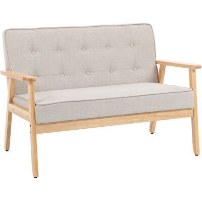 Homcom Sofá de 2 Plazas Tapizado en Lino Sintético Sofá Nórdico con Patas y Reposabrazos de Madera 113x67x78 cm Beige Homcom Sofá de 2 Plazas Tapizado en Lino Sintético Sofá Nórdico con Patas y Reposabrazos de Madera 113x67x78 cm Beige