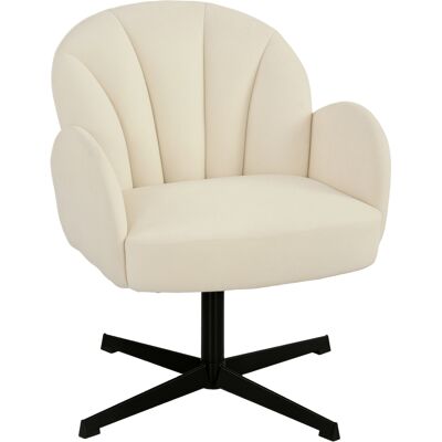Homcom Sillón giratorio de salón sillón auxiliar acolchado en terciopelo respaldo en forma de concha cojín con muelles beige Homcom Sillón giratorio de salón sillón auxiliar acolchado en terciopelo respaldo en forma de concha cojín con muelles beige