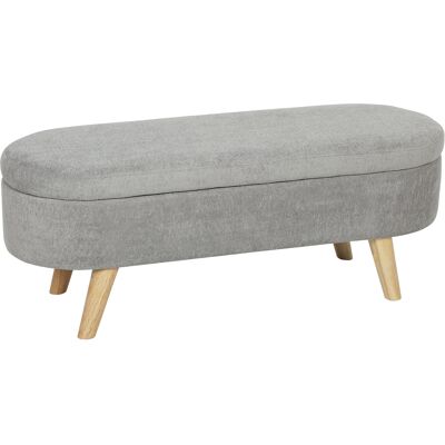 Homcom Puff Almacenaje Tapizado en Terciopelo de Teddy con Patas de Madera y Asiento Acolchado Gris Claro Homcom Puff Almacenaje Tapizado en Terciopelo de Teddy con Patas de Madera y Asiento Acolchado Gris Claro