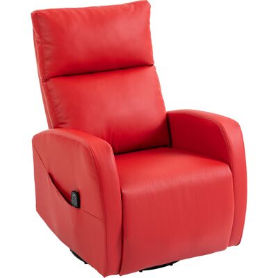 Homcom Sillón Masaje Reclinable Calefactable, Giratorio en Piel PU con Reposapiés y Mando, Rojo Homcom Sillón Masaje Reclinable Calefactable, Giratorio en Piel PU con Reposapiés y Mando, Rojo