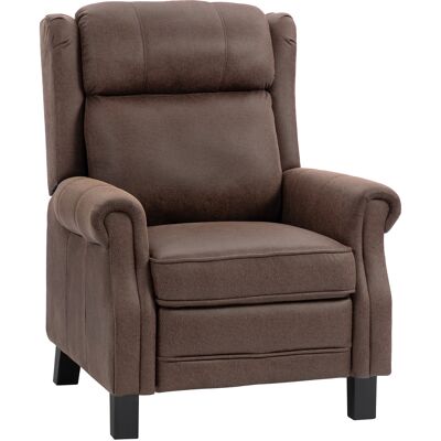 Homcom Sillón Relax Reclinable Manual hasta 155º Apertura Push con Reposapiés Respaldo Alto Acolchado Grueso Marrón Homcom Sillón Relax Reclinable Manual hasta 155º Apertura Push con Reposapiés Respaldo Alto Acolchado Grueso Marrón