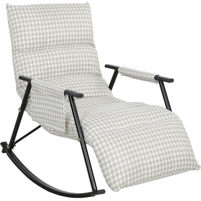 Homcom Silla Mecedora con Respaldo y Reposapiés Ajustables Mecedora Sillón Balancín Tapizado en Lino 62x100x89 cm Gris Homcom Silla Mecedora con Respaldo y Reposapiés Ajustables Mecedora Sillón Balancín Tapizado en Lino 62x100x89 cm Gris