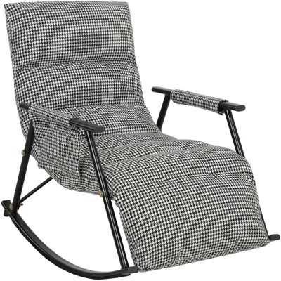 Homcom Silla Mecedora con Respaldo y Reposapiés Ajustables Mecedora Sillón Balancín Tapizado en Lino 62x100x89 cm Negro Homcom Silla Mecedora con Respaldo y Reposapiés Ajustables Mecedora Sillón Balancín Tapizado en Lino 62x100x89 cm Negro