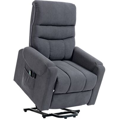Homcom Sillón Levanta Personas con 8 Punto de Masaje Reposapiés Mando a Distancia y Bolsillo Lateral 83x92x110 cm Gris Homcom Sillón Levanta Personas con 8 Punto de Masaje Reposapiés Mando a Distancia y Bolsillo Lateral 83x92x110 cm Gris