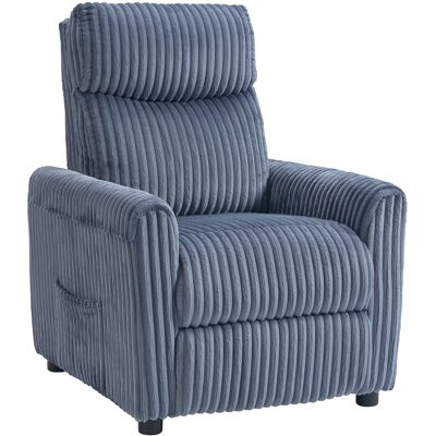 Homcom Sillón Relax Reclinable Manual Tapizado en Pana Instalación Rápida Reposapiés Acolchado Grueso Azul Oscuro Homcom Sillón Relax Reclinable Manual Tapizado en Pana Instalación Rápida Reposapiés Acolchado Grueso Azul Oscuro