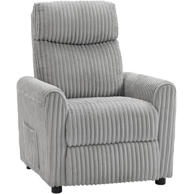Homcom Sillón Relax Reclinable Manual Tapizado en Pana Instalación Rápida Reposapiés Acolchado Grueso Gris Claro Homcom Sillón Relax Reclinable Manual Tapizado en Pana Instalación Rápida Reposapiés Acolchado Grueso Gris Claro