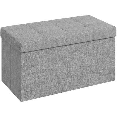 Homcom Baúl de Almacenaje para Dormitorio Plegable 84L Tapizado de Lino Sintético con Tapa para Salón 76x38x38 cm Gris Claro Homcom Baúl de Almacenaje para Dormitorio Plegable 84L Tapizado de Lino Sintético con Tapa para Salón 76x38x38 cm Gris Claro