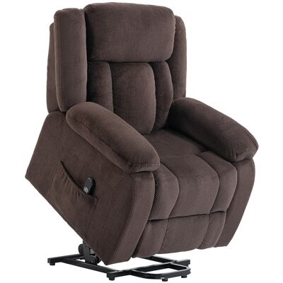 Homcom Sillón Relax Reclinable Eléctrico Levanta Personas con Puerto USB Control Remoto Asiento Ancho Reposapiés Marrón Homcom Sillón Relax Reclinable Eléctrico Levanta Personas con Puerto USB Control Remoto Asiento Ancho Reposapiés Marrón