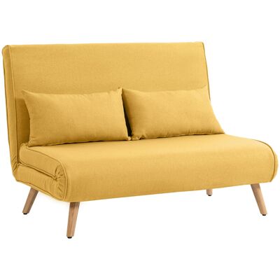 Homcom Sofá Cama de 2 Plazas Plegable Sofá Cama Tapizado en Lino con Respaldo Ajustable 5 Posiciones 2 Almohadas Amarillo Aosom España Homcom Sofá Cama de 2 Plazas Plegable Sofá Cama Tapizado en Lino con Respaldo Ajustable 5 Posiciones 2 Almohadas Amarillo Aosom España