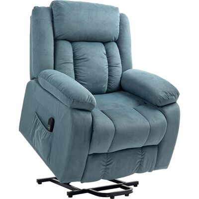 Homcom Sillón Relax Reclinable Eléctrico Levanta Personas con Puerto USB Control Remoto Asiento Ancho Reposapiés Azul Homcom Sillón Relax Reclinable Eléctrico Levanta Personas con Puerto USB Control Remoto Asiento Ancho Reposapiés Azul