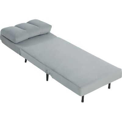 Homcom Sillón Cama Individual 3 en 1 Sofá Cama Plegable con Respaldo Ajustable y Cojín Grueso para Salón 72x88x87 cm Gris Homcom Sillón Cama Individual 3 en 1 Sofá Cama Plegable con Respaldo Ajustable y Cojín Grueso para Salón 72x88x87 cm Gris