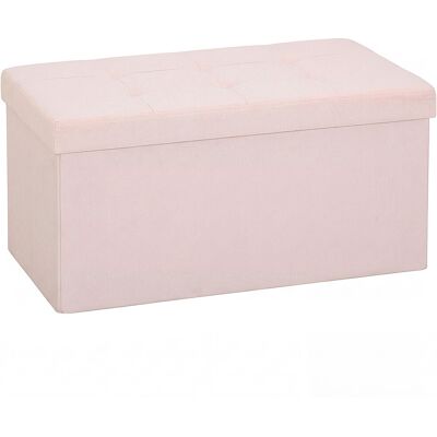 Homcom Puff Almacenaje, Banco Almacenaje Plegable 84 L 76x38x38 cm Tapizado en Lino Sintético Baúl de Almacenamiento Rosa Homcom Puff Almacenaje, Banco Almacenaje Plegable 84 L 76x38x38 cm Tapizado en Lino Sintético Baúl de Almacenamiento Rosa