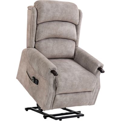 Homcom Sillón de TV con ayuda para levantarse, relax eléctrico con masaje vibratorio, calor y función reclinable, gris claro Homcom Sillón de TV con ayuda para levantarse, relax eléctrico con masaje vibratorio, calor y función reclinable, gris claro