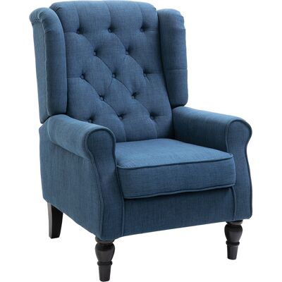 Homcom Sillón de Salón con Reposacabezas y Patas de Madera Butaca Carga 160 kg para Dormitorio Oficina Sala de Estar 74x86x102 cm Azul Aosom España Homcom Sillón de Salón con Reposacabezas y Patas de Madera Butaca Carga 160 kg para Dormitorio Oficina Sala de Estar 74x86x102 cm Azul Aosom España