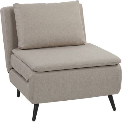 Homcom Sillón Convertible 1 Plaza, Sillón-Cama Clic-Clac 3 en 1 con Respaldo Regulable, Cojín, Asiento Amplio, Marrón Claro Homcom Sillón Convertible 1 Plaza, Sillón-Cama Clic-Clac 3 en 1 con Respaldo Regulable, Cojín, Asiento Amplio, Marrón Claro