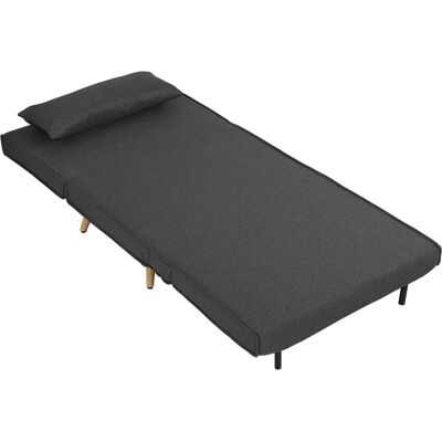 Homcom Sillón cama plegable 3 en 1, sillón cama con efecto lino con respaldo ajustable y acolchado grueso, Gris Homcom Sillón cama plegable 3 en 1, sillón cama con efecto lino con respaldo ajustable y acolchado grueso, Gris