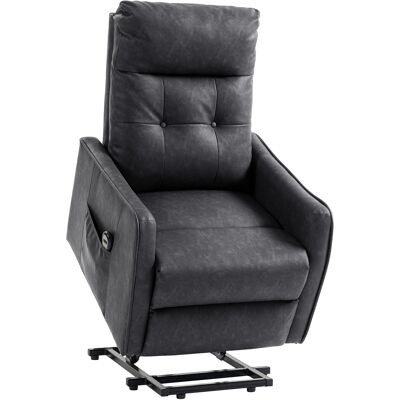 Homcom Sillón Relax Reclinable Eléctrico Levanta Personas de Cuero PU Control Remoto Asiento con Resorte Reposapiés Gris Aosom España Homcom Sillón Relax Reclinable Eléctrico Levanta Personas de Cuero PU Control Remoto Asiento con Resorte Reposapiés Gris Aosom España