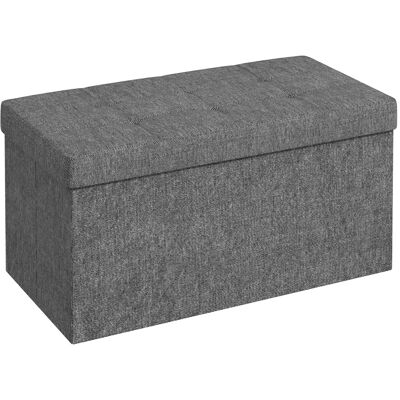 Homcom Baúl de Almacenaje para Dormitorio Plegable 84L Tapizado de Lino Sintético con Tapa para Salón 76x38x38 cm Gris Oscuro Homcom Baúl de Almacenaje para Dormitorio Plegable 84L Tapizado de Lino Sintético con Tapa para Salón 76x38x38 cm Gris Oscuro