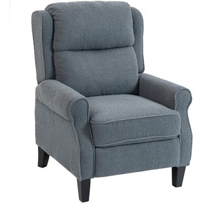 Homcom Sillón relax reclinable en tejido Teddy, sillón de relax con reposapiés extensible, asiento acolchado, gris Homcom Sillón relax reclinable en tejido Teddy, sillón de relax con reposapiés extensible, asiento acolchado, gris