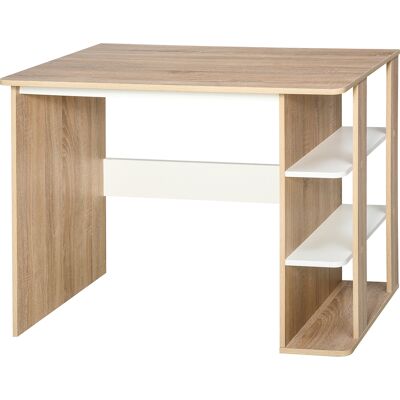 Homcom Mesa de Escritorio 2 en 1 con Estante de 3 Niveles Almacenaje Amplio Mesa de Oficina Dormitorio Estudio 100x55x74 cm Madera Aosom España Homcom Mesa de Escritorio 2 en 1 con Estante de 3 Niveles Almacenaje Amplio Mesa de Oficina Dormitorio Estudio 100x55x74 cm Madera Aosom España
