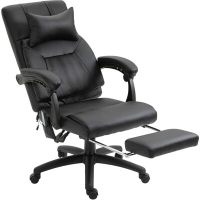 Vinsetto Silla de oficina para gerentes con masaje reposapiés + cabecera integrados respaldo reclinable altura ajustable Aosom España Vinsetto Silla de oficina para gerentes con masaje reposapiés + cabecera integrados respaldo reclinable altura ajustable Aosom España
