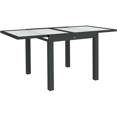 Outsunny Mesa Extensible de Jardín Grande desplegadas 160x80x75 cm Aluminio Tablero de Vidrio Templado transparente Aosom España Outsunny Mesa Extensible de Jardín Grande desplegadas 160x80x75 cm Aluminio Tablero de Vidrio Templado transparente Aosom España