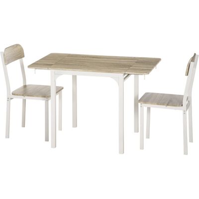 Set de Comedor HOMCOM 3 Piezas con Mesa Plegable y Sillas Set de Comedor HOMCOM 3 Piezas con Mesa Plegable y Sillas