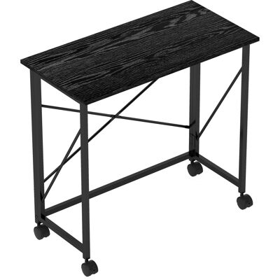 Homcom Escritorio Plegable con Ruedas y Estructura Resistente Ideal para Oficina y Estudio 80x40x75 cm Negro Homcom Escritorio Plegable con Ruedas y Estructura Resistente Ideal para Oficina y Estudio 80x40x75 cm Negro