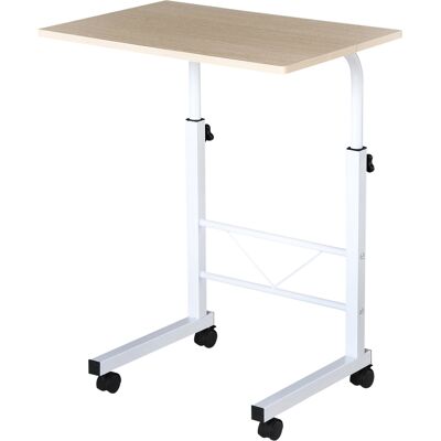 Homcom Mesa de Ordenador Escritorio para Hogar Oficina Altura Ajustable Mesa Compacta con Ruedas 60x40x68-78cm Color Blanco Aosom España Homcom Mesa de Ordenador Escritorio para Hogar Oficina Altura Ajustable Mesa Compacta con Ruedas 60x40x68-78cm Color Blanco Aosom España
