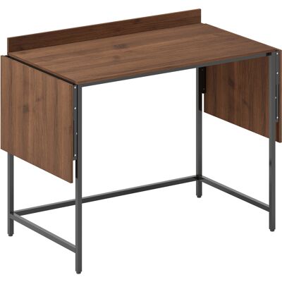 Homcom Escritorio plegable mesa de ordenador 2 solapas plegables para 2 pantallas, para habitación, espacios pequeños, 170 x 58 x 78 cm nogal Homcom Escritorio plegable mesa de ordenador 2 solapas plegables para 2 pantallas, para habitación, espacios pequeños, 170 x 58 x 78 cm nogal