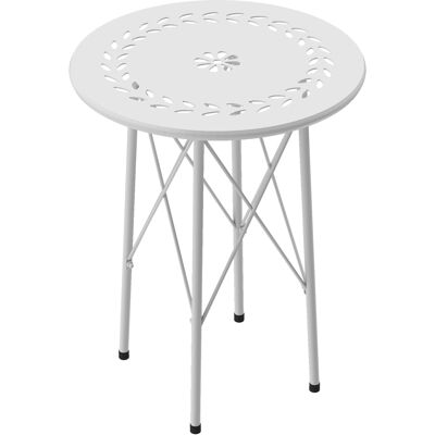 Outsunny - Round Garden Table - White - Ø40x50cm - Garden Table Outsunny - Round Garden Table - White - Ø40x50cm - Garden Table