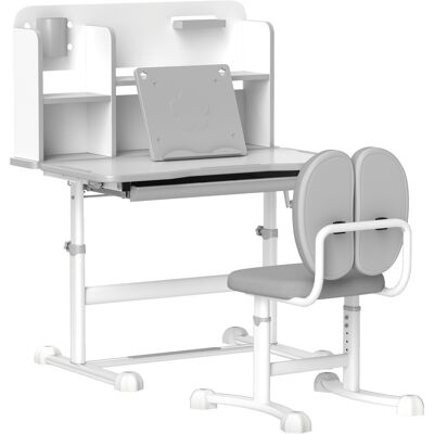AIYAPLAY Juego de Escritorio y Silla para Niños de +3 Años Altura Ajustable con Tablero Inclinable 80x55x107,5 cm Gris AIYAPLAY Juego de Escritorio y Silla para Niños de +3 Años Altura Ajustable con Tablero Inclinable 80x55x107,5 cm Gris