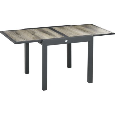 Outsunny Mesa de Jardín Extensible para 6 Personas en Plástico y Aluminio, 80/160x80x75 cm, Beige Aosom España Outsunny Mesa de Jardín Extensible para 6 Personas en Plástico y Aluminio, 80/160x80x75 cm, Beige Aosom España
