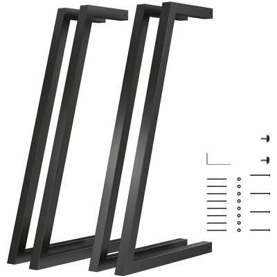 Homcom Juego de 4 Patas de Mesa Cuadradas Industriales para Muebles con Pies Ajustables 43x3x72 cm Negro Homcom Juego de 4 Patas de Mesa Cuadradas Industriales para Muebles con Pies Ajustables 43x3x72 cm Negro