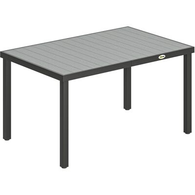 Outsunny Mesa de Comedor de Jardín para 6 Personas con Tablero de Listones, 140x90x74 cm, Gris Aosom España Outsunny Mesa de Comedor de Jardín para 6 Personas con Tablero de Listones, 140x90x74 cm, Gris Aosom España