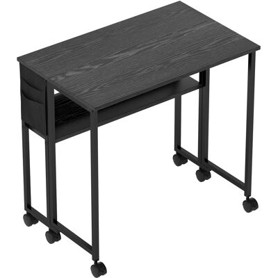 Homcom Escritorio Plegable con Ruedas Balda y Bolsillo de Almacenaje Ideal para Espacios Pequeños 80x50x75 cm Negro Homcom Escritorio Plegable con Ruedas Balda y Bolsillo de Almacenaje Ideal para Espacios Pequeños 80x50x75 cm Negro