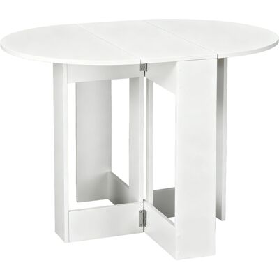 Homcom Mesa de Comedor Plegable con 2 Alas Abatibles Mesa Auxiliar de Madera para Cocina Salón 104x76x73,7 cm Blanco Aosom España Homcom Mesa de Comedor Plegable con 2 Alas Abatibles Mesa Auxiliar de Madera para Cocina Salón 104x76x73,7 cm Blanco Aosom España